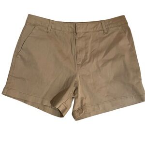 Banana Republic Khaki Sz 10 Preppy Coastal Minimalist Stretch Chino Shorts Sz 10